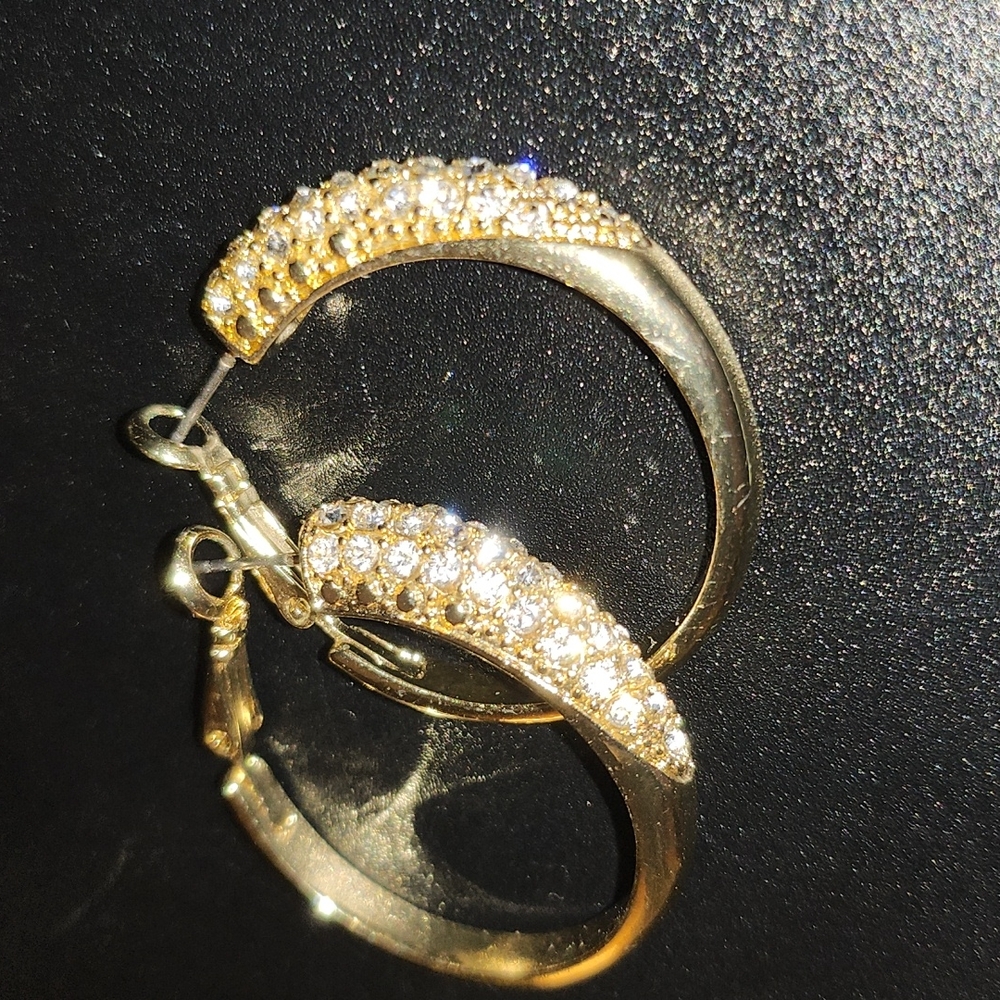 Gold & Diamond Hoops Plated